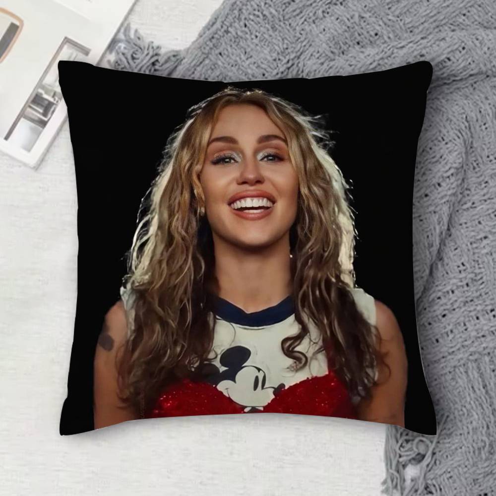 MMiley Cyrus Doublesided Printed Square Decorative Cushion Cover for Sofa Living Room Home Decor