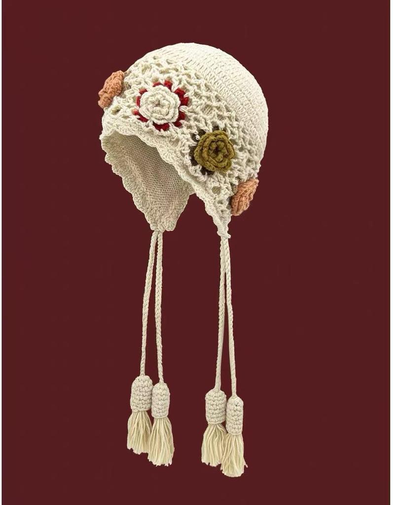 Ethnic Style Retro Knit Wool Beanie with Tassels