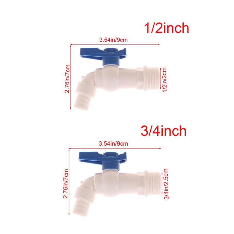 1 Stück 1/2 3/4" Kunststoff Außengewinde Wasserhahn Tankhahn Adapter Ablaufhahn Aquarienventil Ersatzhahn Gartenzubehör