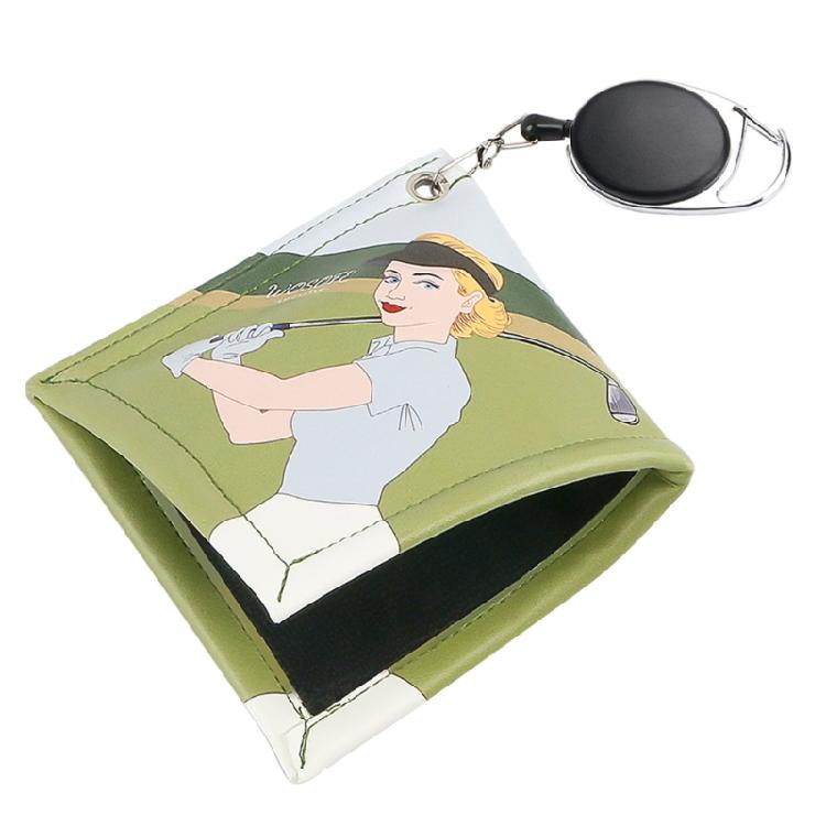 Golf Ball Clean Towel with Retractable Keychain Buckle Golf Ball Accessories 1