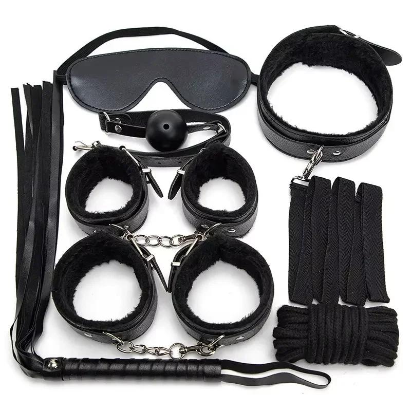 Sex Toy Kit Bondage Restraints Set Adult Toys Sex Toys Anal Plug Handcuffs Whip Gag Kits Sex Toys for Couples