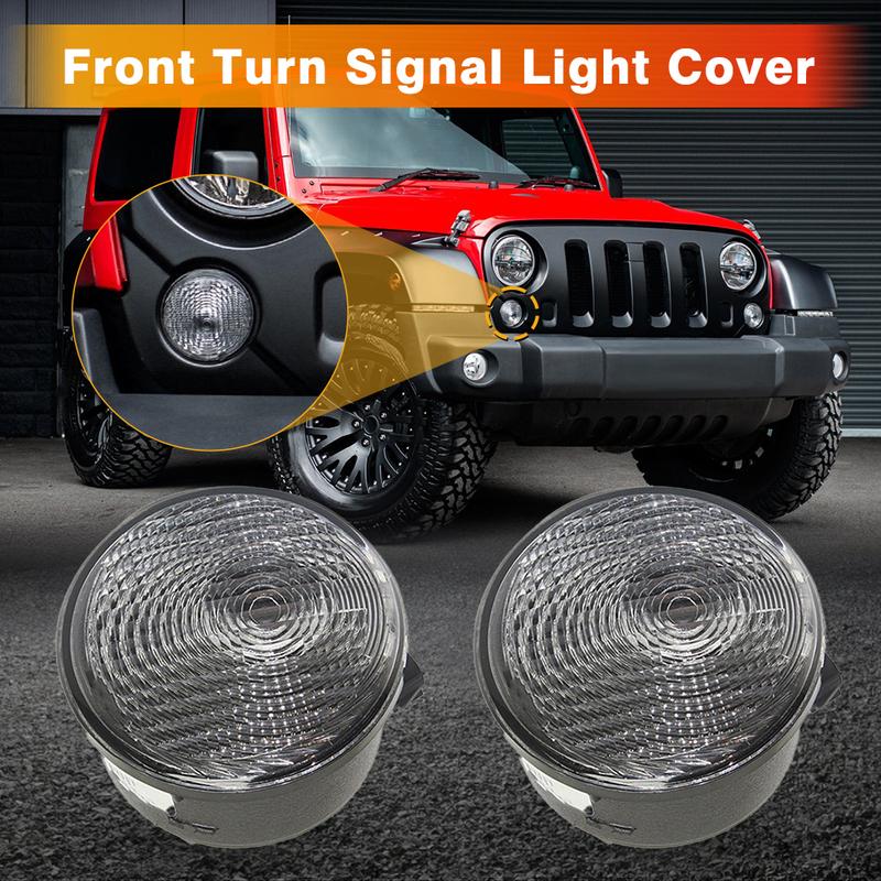 2pcs Side Marker Light Amber Side Marker Light with Clear Lens 68200290AA 68200291AA for Jeep Wrangler JK 2007-2018