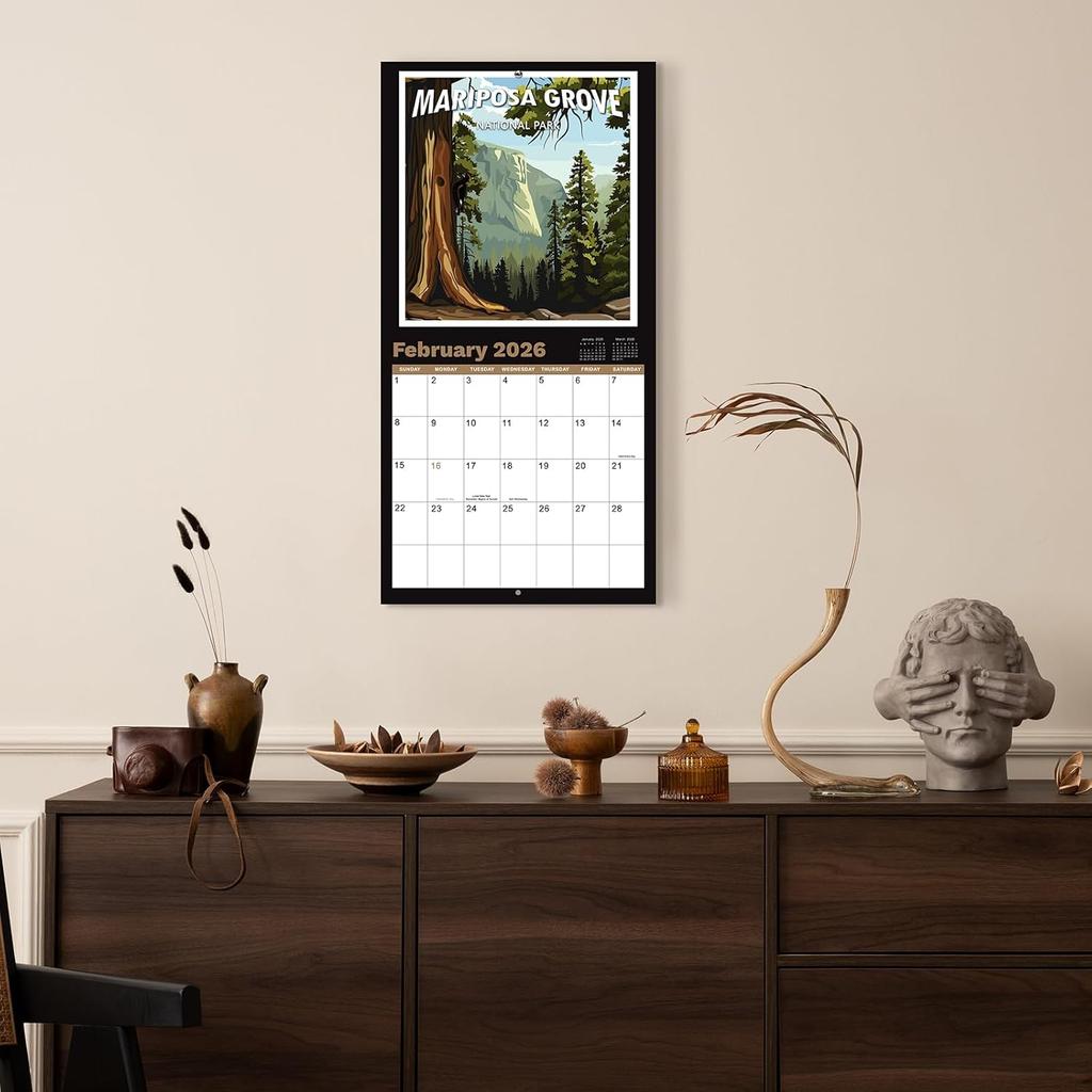 2026 Calendar - National Parks 2026 Wall Calendar, 12 Monthly Square Calendar from Jan.2026 - Dec.2026, 12" x 24" (Open), Calendars with Thick Paper
