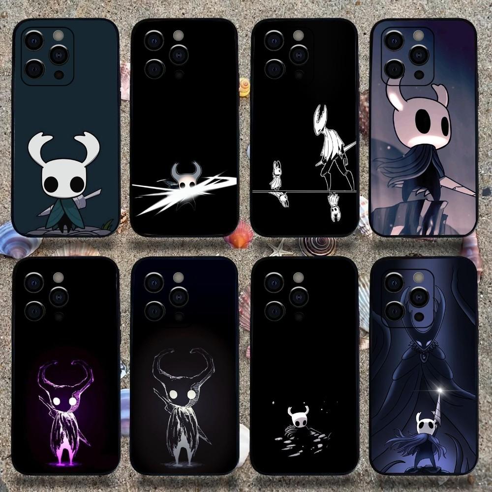 H-Hollow Knight Phone Case For Apple iPhone 15,14,13,12,11,Pro,X,XS,Max,XR,Plus,Mini Soft Black Cover