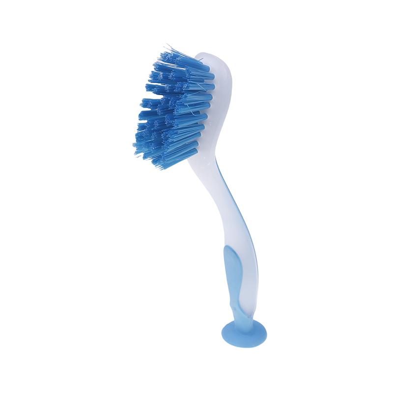 Multifunctional Pot Cleaning Brush Vertical Dishwashing Brush Suction Cup Type Plastic Long Handle Sink Cleaning Scrub Brush