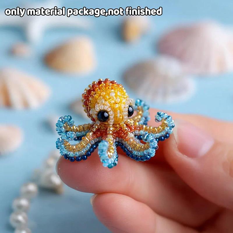 

1 Набор для вышивки бисером, пакет материалов, набор для рукоделия «Симпатичные осьминоги, черепахи, акулы», дизайн, набор для рукоделия для начинающих, креативный подарок ручной работы