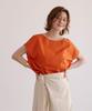 Yours BBXN1459 Linen Blend Cocoon Silhouette Size Orange Women's Blouse, M,