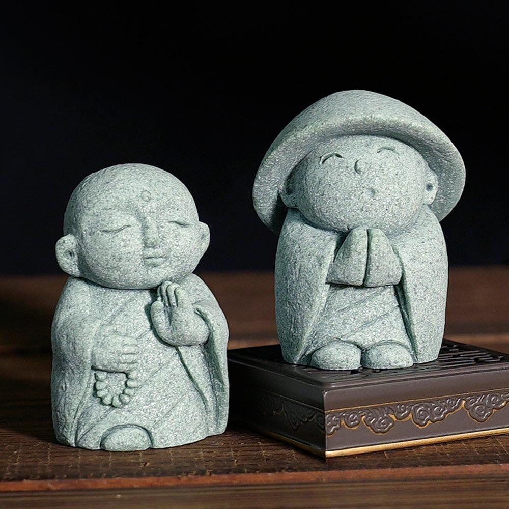 Japonská figurka Buddhy Štěstí Feng Shui Modlící se mnich Socha Miniaturní ozdoba pro akvárium Domácí zahradní dekorace