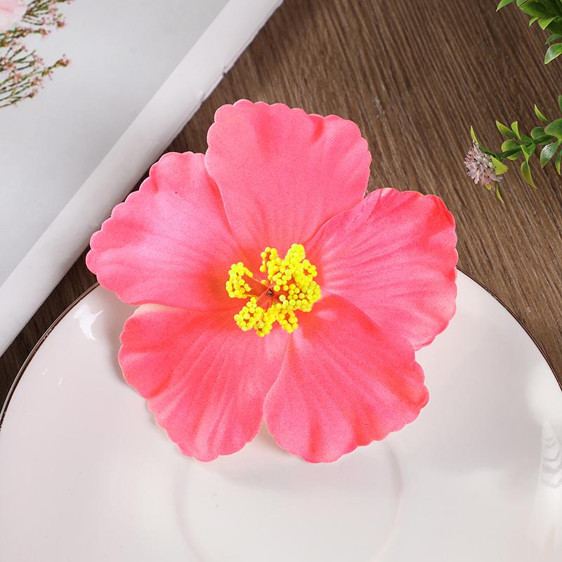 5Pcs 10CM Hawaiian Flower Hair Clip Summer Beach Birthday Party Decoration Wedding Gift Artificial Flower Girls Hair Accessories