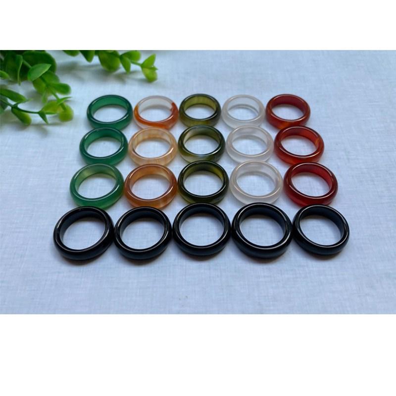 

Круглое кольцо с халцедоном, оптовая продажа, кольцо с белым агатом, маленький подарок, нефритовое кольцо Jiangyuan Jade