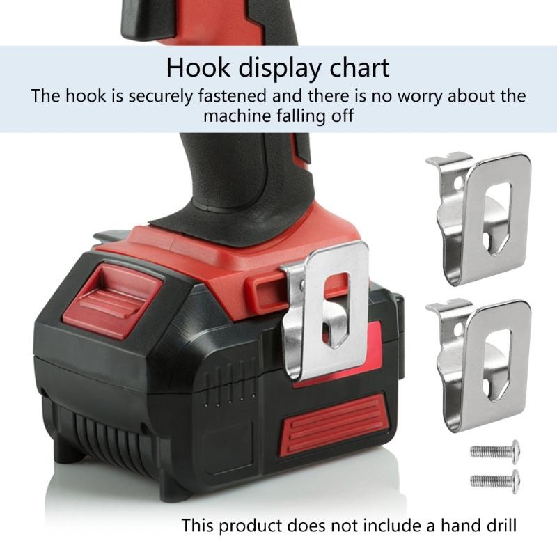 4Pcs Space Saving Metal Workshop Hook Electric Drill Belt Clip for Tool Storage In Garage or Workbench