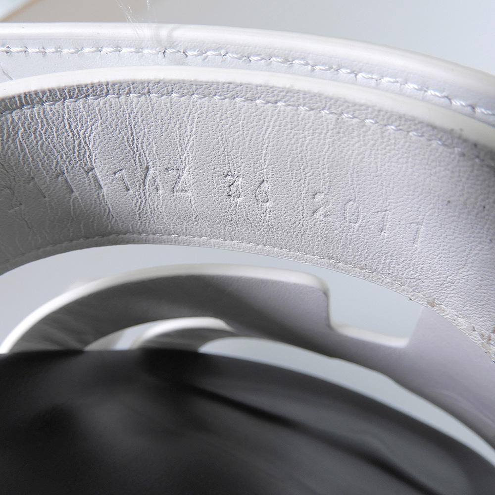 HERMES Chypre Flat Leather H Sandals, Women's, White, Size 36 shoes 36 whiteUsed