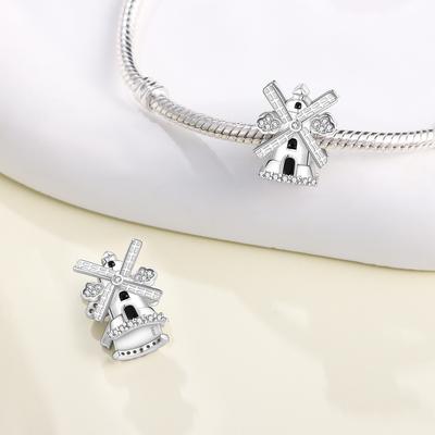 Copper Travel Windmill Original Pendants Bracelet Charms Jewelry Party Beads Diy Trendy Gifts Accessory