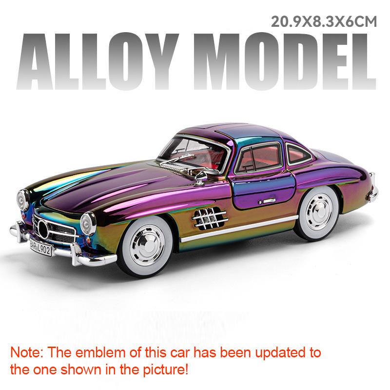 

1:Масштаб 1:24 Модель спортивного автомобиля 300SL S320 Игрушка Звук Свет Двери Открываются Рулевое управление Колеса Оттяжный механизм Модели транспортных средств Изысканные украшения