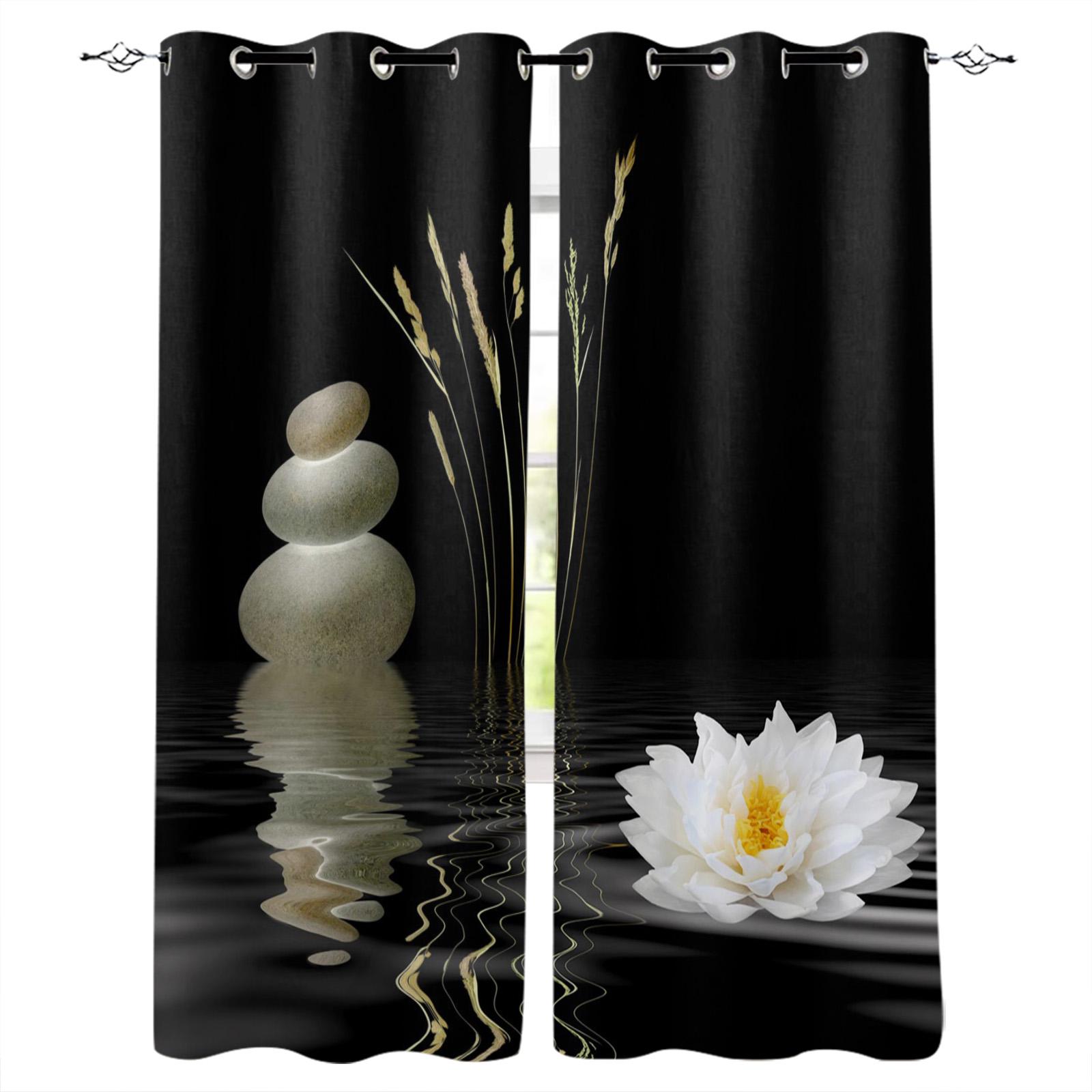 Шторы на окна Zen Stones White Lotus Home Decor Шторы для спальни Шторы на кухню Шторы — фото 13