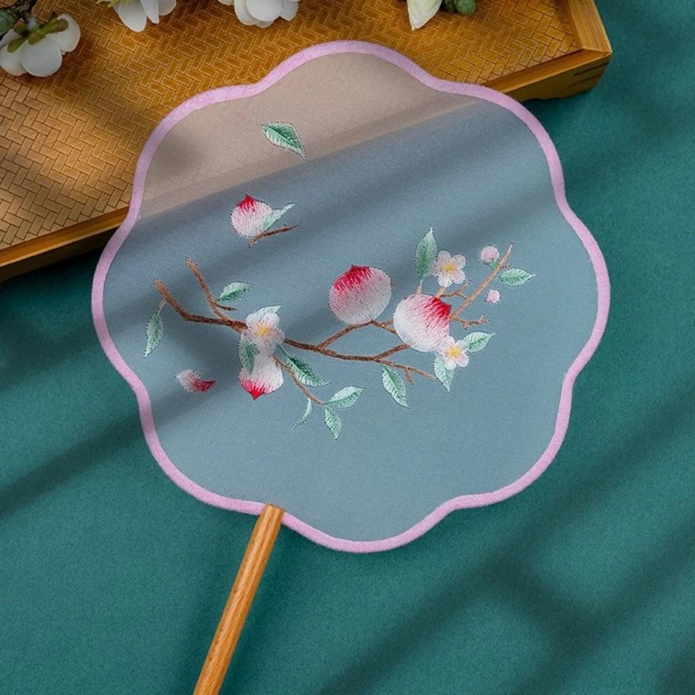 Handheld Silk Fan Floral Pattern Tuan Fan Group Fan Chinese Style Embroidery Fan  Home Decor