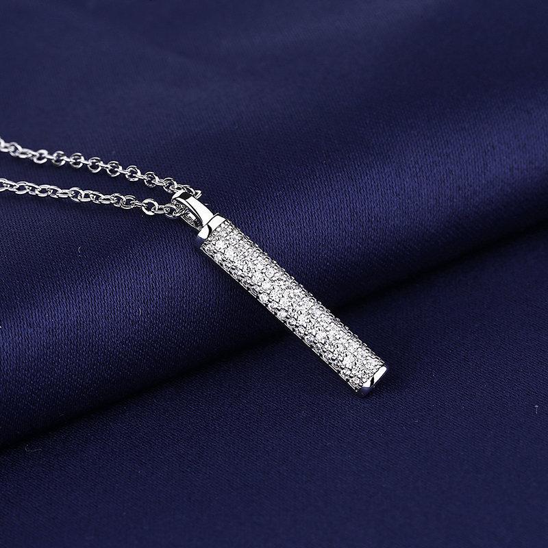 925 Silver Necklace For Women Round Pendent Sparkling Pave CZ Necklace Fashion Anniversary Birthday Jewelry Gifts N755