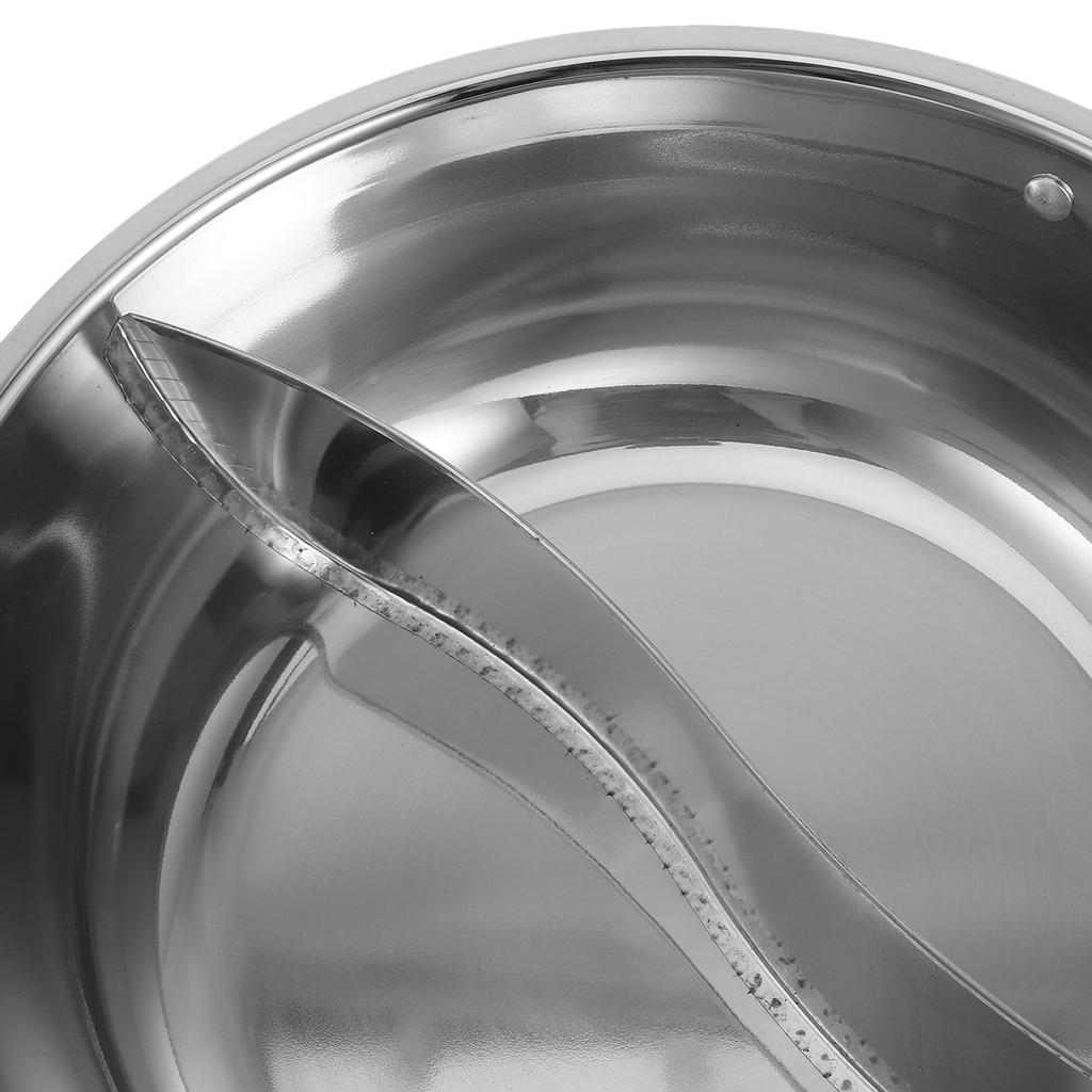 Edelstahl Mandarin Ente Topf Unterteilt Heißer Küche Kochen Pan Spender Doppel Griff Hotpot Teiler Chinesischen mit Lager