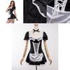 Alluring Short Sleeve Lace Women's Costume French Maid Dress For Halloween Festivities