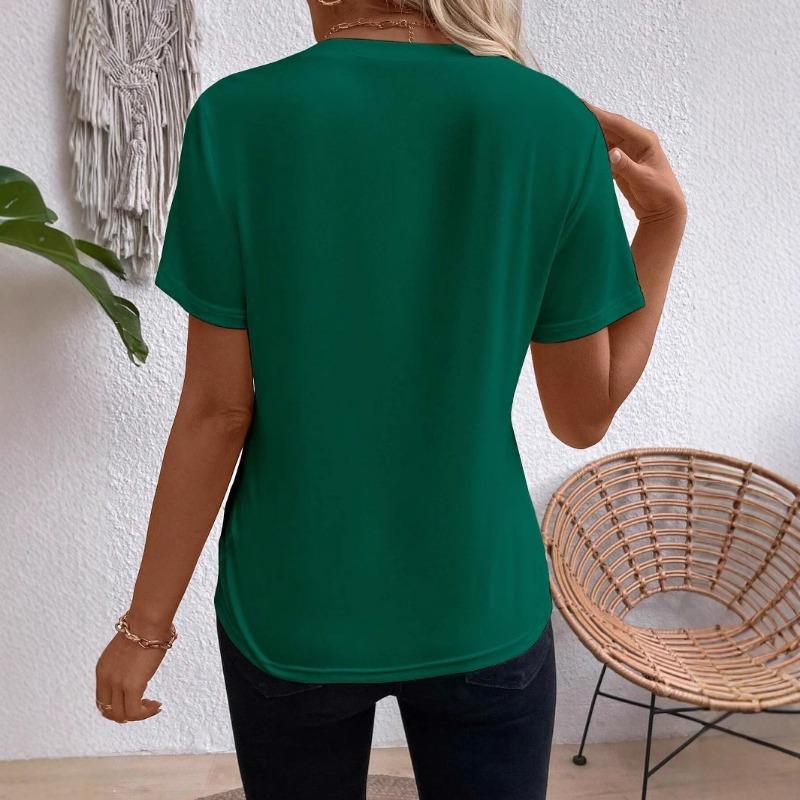 Women's Summer Crew-neck Short-sleeved Loose T-shirt Base Top