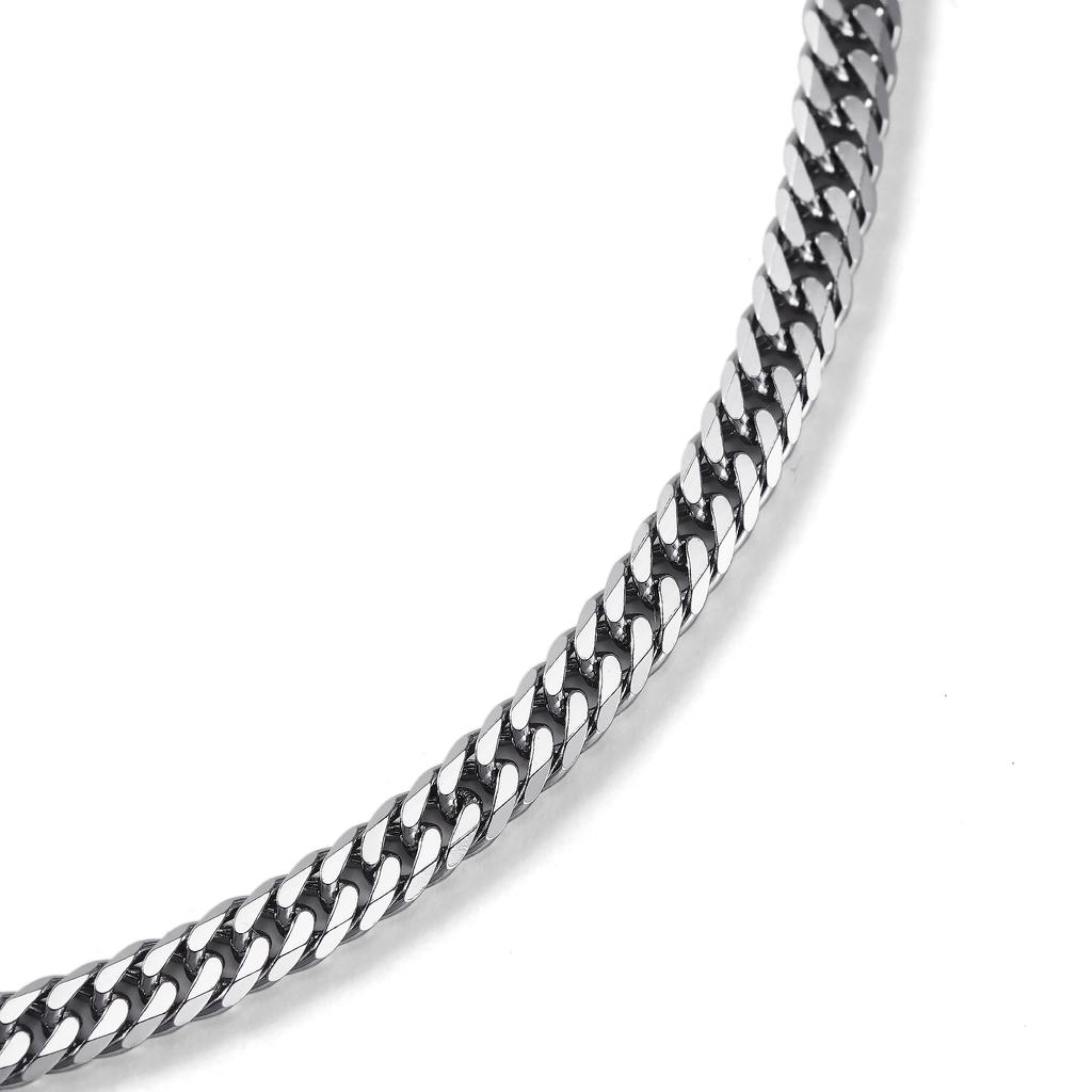 Speranza Platinum 850 Curb Chain Folding Choice of Certified by the Japan Platinum Chain Necklace, 6-Sided Double, 11g, 50cm, Chain, Pt850, Mint,