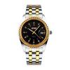 Men's Watch Small Business Classic Stainless Steel Arm Watch Men's Waterproof Analog Stylish Metal Band Casual Date Men's Luxury Present Gold Black