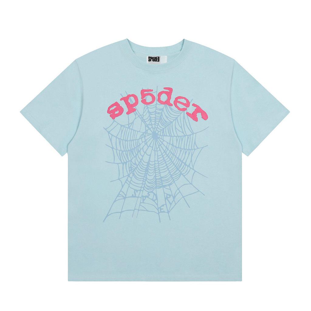 New Trendy Spider Web Print Short Sleeve Men's T-Shirt - Celebrity Style