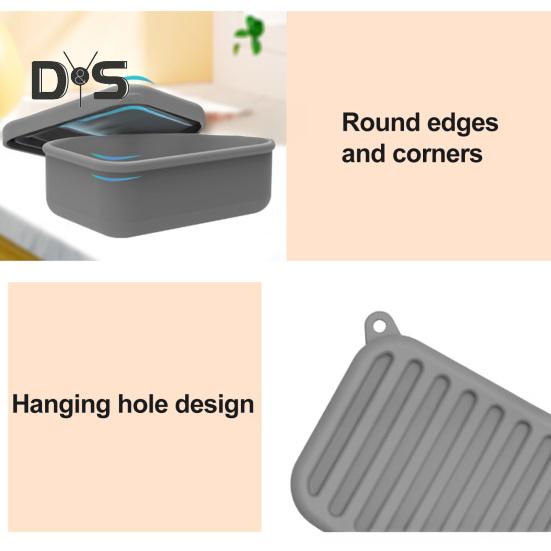 Leak-Proof Silicone Travel Soap Case with Drainage Lid Compact Design Portable Bar Soap Container Soap Holder