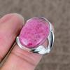 Pink Thulite Genstone Handmade 925 Sterling Silver Jewelry Ring Size 8 KKG-493