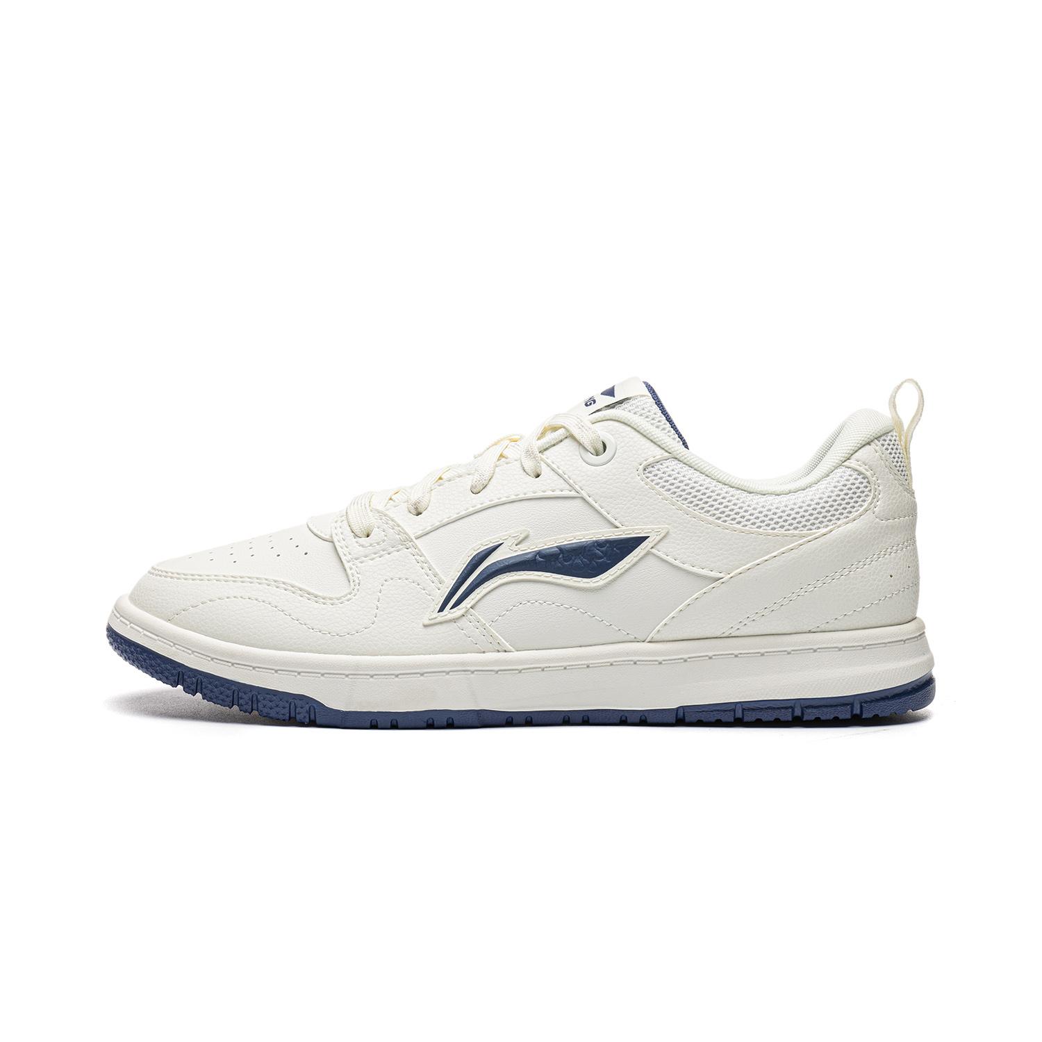 Li Ning Tianji LITE Skateboard Shoes Men s Low Top Ivory/Dark Navy Blue AGCW253-2 39.5