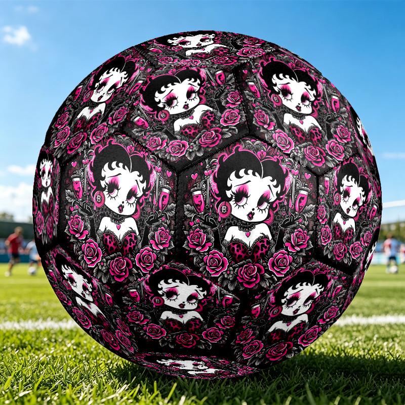 1pc Betty Boop Size 5 Soccer Ball, Standard Sport Football Firm Stitching for Training And Match, Gentle on the Feet, Durable and Unique