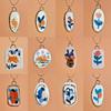 Hand-Painted Printed Necklace, Dripping Oil Flower Gold Pattern Pendant, Artistic Style, Niche Women'S Tide Neck Chain.