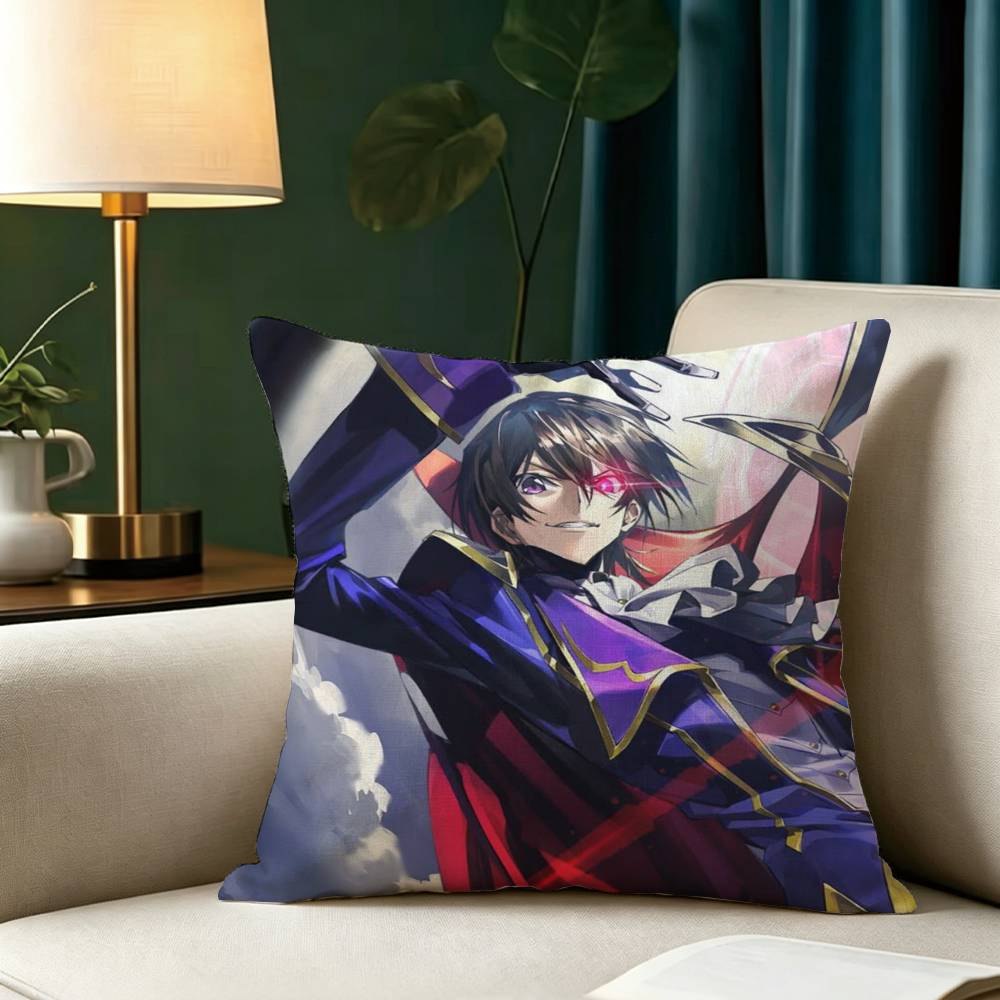 Anime CODE GEASS L-Lelouch R-Rebellion Pillow Case Square Double-Sided Sofa Cushion Cover Bedroom Bedside Pillow