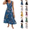 Ladies' Floral Summer Casual and Fashionable Sleeveless Long Dress