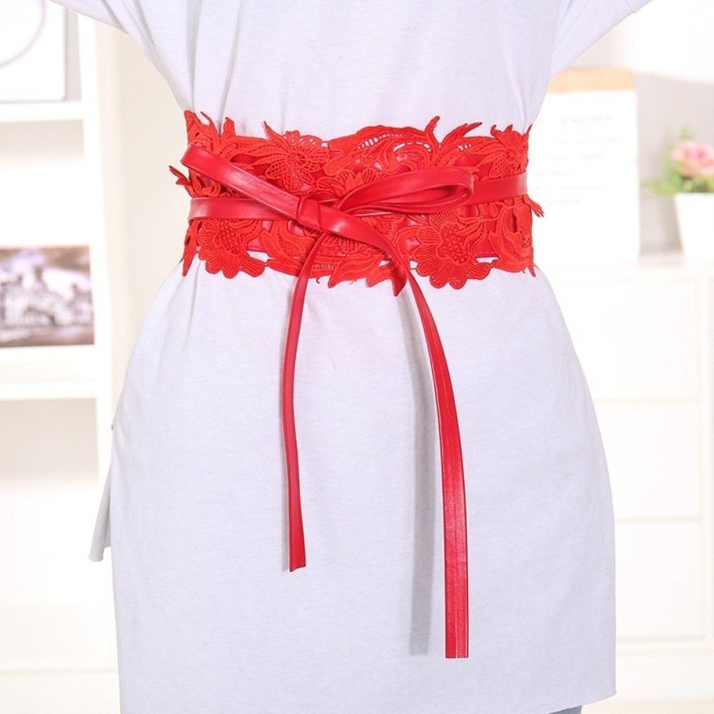 Wide Lace Belt Vintage Waist Band Boho Style Obi Belt  for Dresses