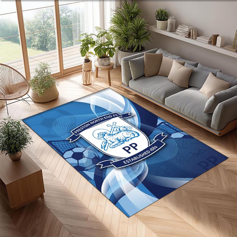 Tappeto in Velluto di Cristallo con Stampa del Preston North End Football Club, Comodo Assorbente d'Acqua Antiscivolo per Pavimenti Interni