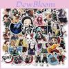 Colorful Anime Stickers Set 50pcs Ghost Blade Graffiti Decals For Luggage Skateboard Water Bottle