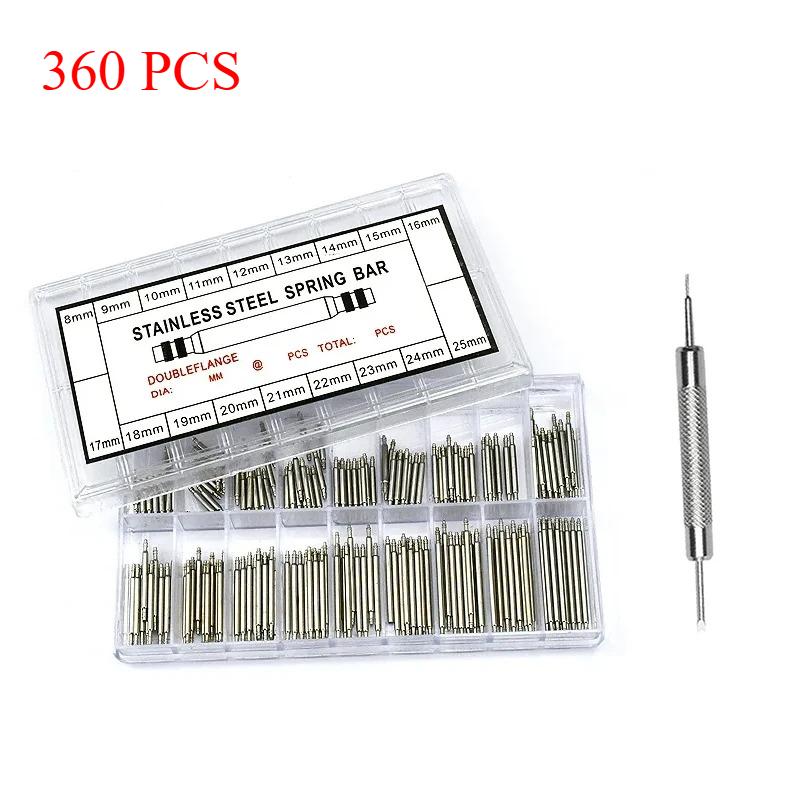 270pcs/set Strainless Steel Spring Bars Dia 1.5mm/1.8mm Length8mm - 25mm/6mm - 23mm Watchband Strap Belt Watch Repair Tools Pin