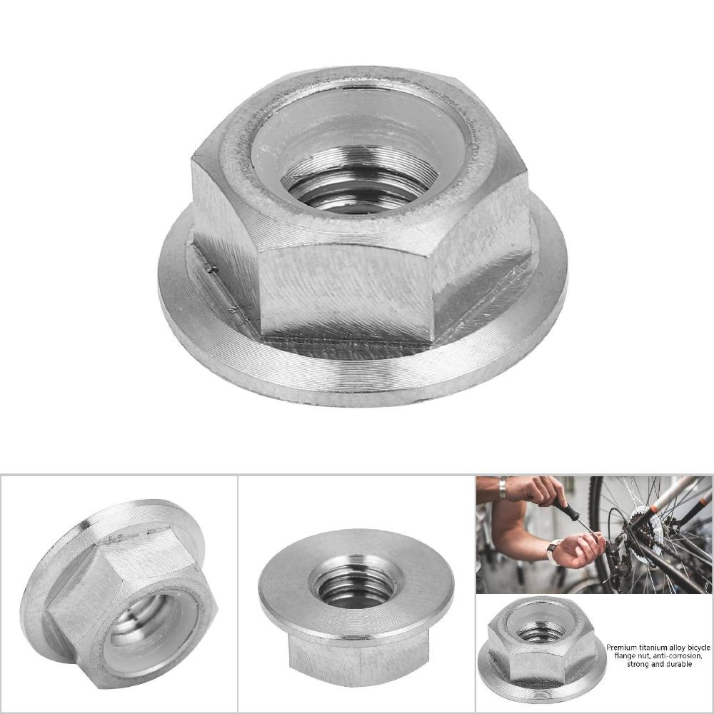 1pc Titanium Alloy Flange Lock Nut M5 M6 M8 M10 M14 Sprocket Flange Nut  for Bike Maintenance