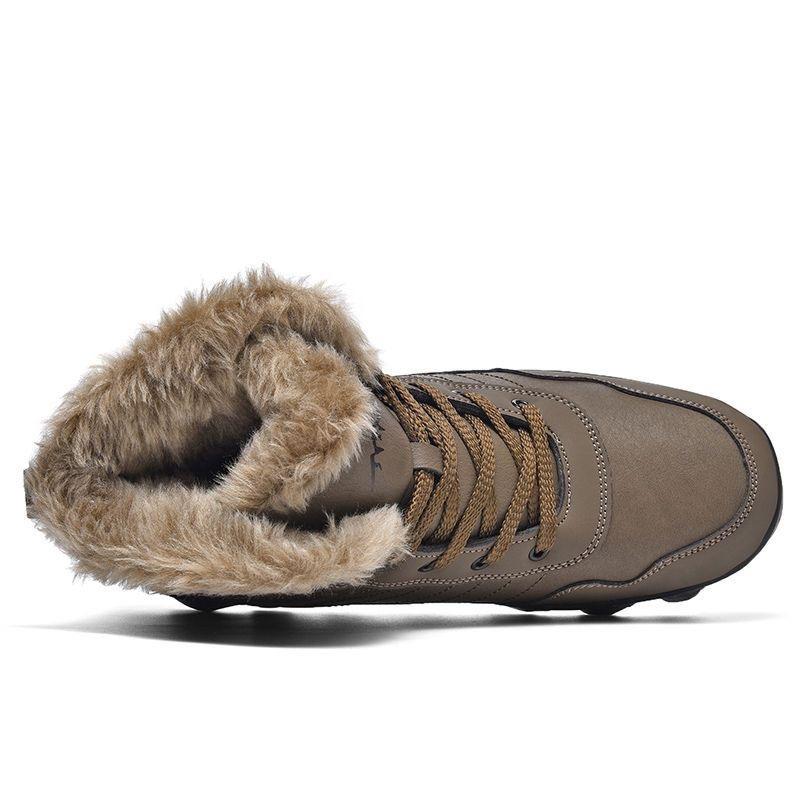 Men's Winter Plus-Size Fleece-Lined, Thick-Soled Snow Boots: Non-Slip, Waterproof, and Warm High-Top Ankle Boots