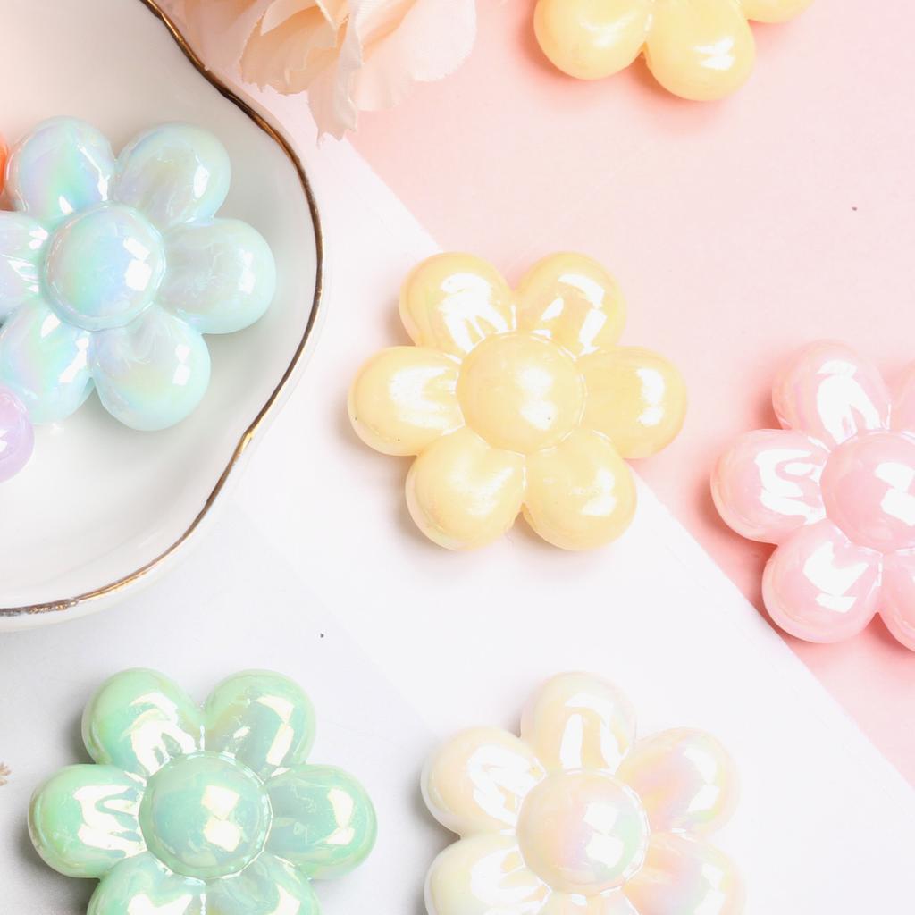 Home Party Supplies Charms Creative Handmade Material 31.3mm For Jewelry Making 5pcs Jewelry Accessories Loose Beads Beading Flower Shape Acrylic DIY
