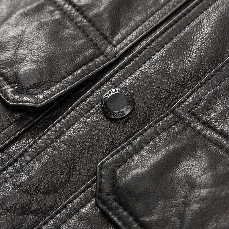 FAPAI Men's Classic Genuine Leather Jacket