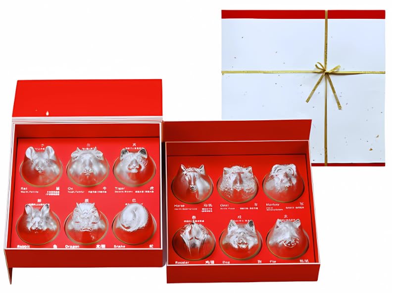 

Washi Paper Zodiac Sake Cup with Gold Set of 12 Zodiac Signs [Nousaku Wrapping] Leaf, золотистий