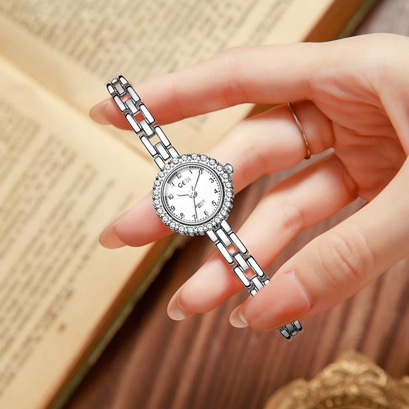 Jw Diamond-Encrusted Alloy Bracelet Watch Student Light Luxury Waterproof Quartz Watch Women'S Niche Small And Exquisite Watch