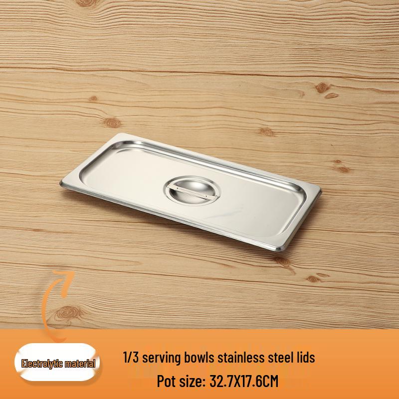 Rectangular Stainless Steel Serving Pans with Lids - Ideal for Mala Tang, Vegetables, Milk Tea, and Ice Cream