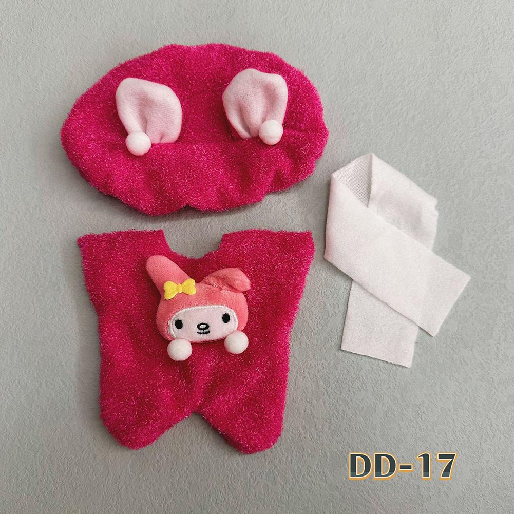 20CM Cotton Doll Rompers Cartoon Plush Doll Replacement Outfit Dress Playing House Accessories Mini Clothes