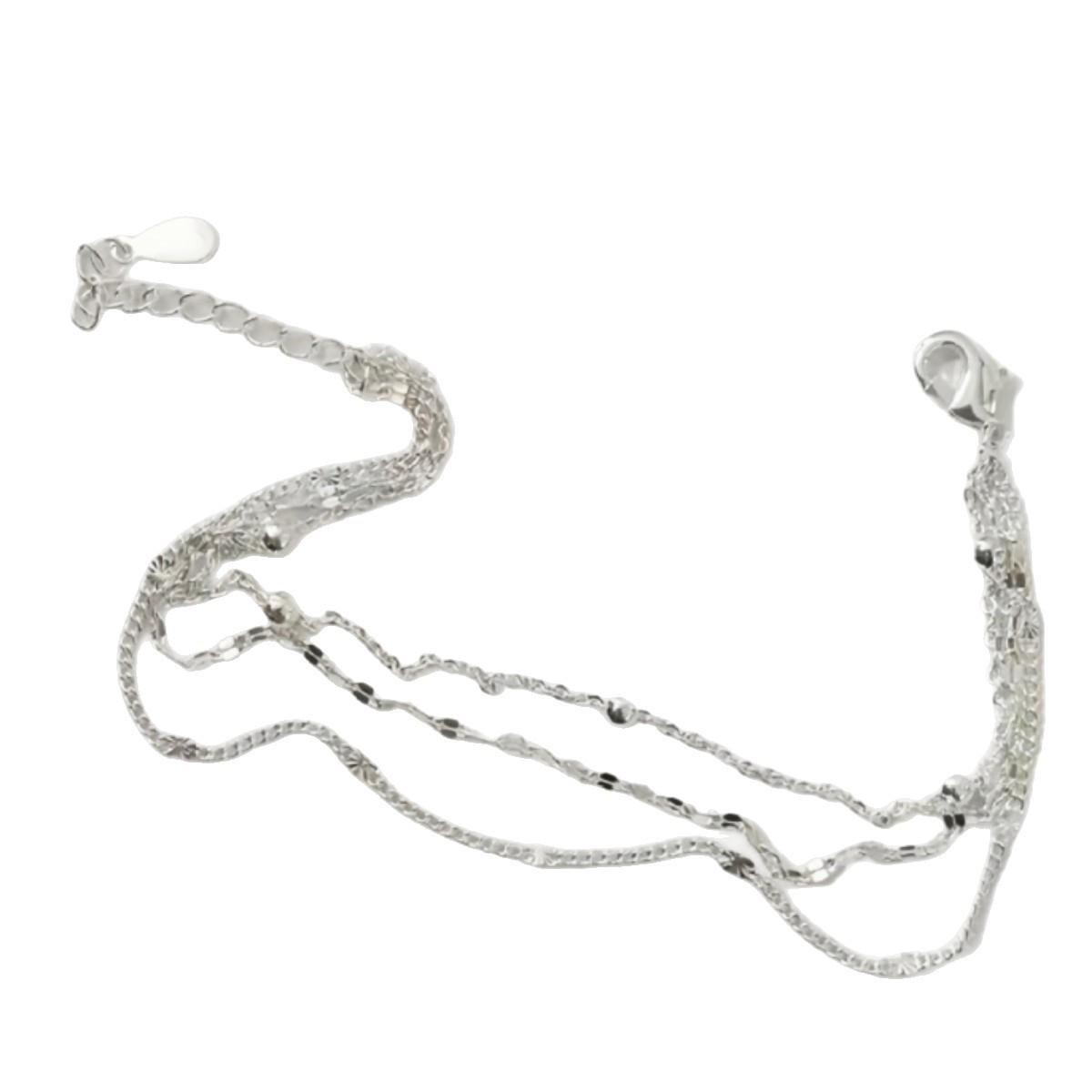 Трехрядный высококачественный цепочечный браслет для женщин: Дизайн ниши платиновый