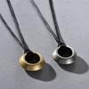 Retro Simple Fashion Personality Unique Retro Light Wheel Circle Pendant Sweater Chain Temperament Necklace Women