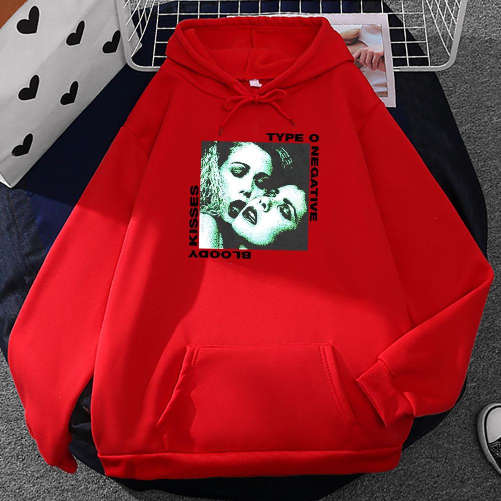 Bloody Kisses Type O Negative Hettegensere Rockeband Heavy Mental Gensere Mote Herre/Dame Klær Gotisk Vinter Unisex hettegenser