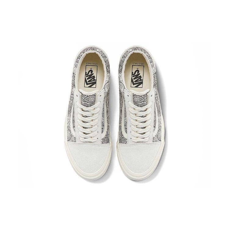 Vans Scarpe da Skate Unisex Low Top Old Skool Og LX Bianco Nero Paisley Casual VN0A4P3XB55